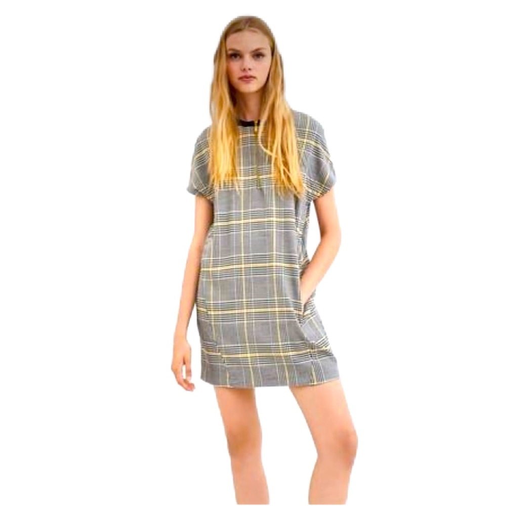 Y2K Zara trf Plaid Women's Mini Shift Dress with Pockets Size XS